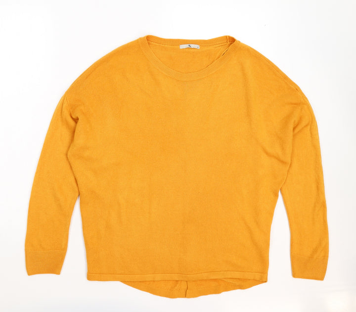 TU Womens Yellow Knit Pullover Jumper Size 12