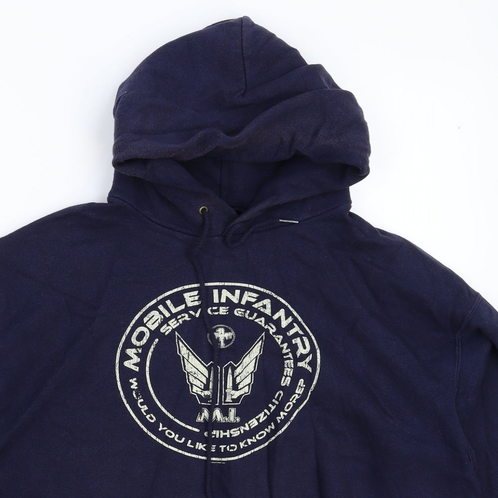 Fruit of the Loom Mens Blue   Pullover Hoodie Size L