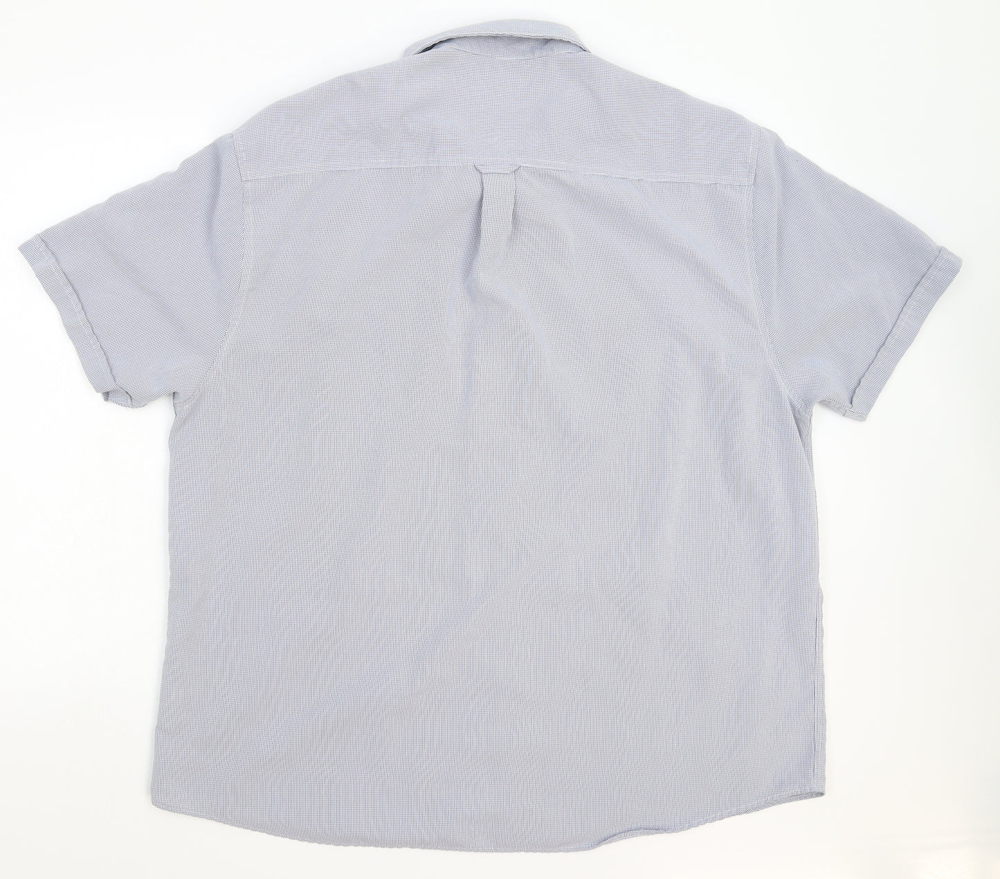 Easy Mens Blue Check   Button-Up Size 2XL