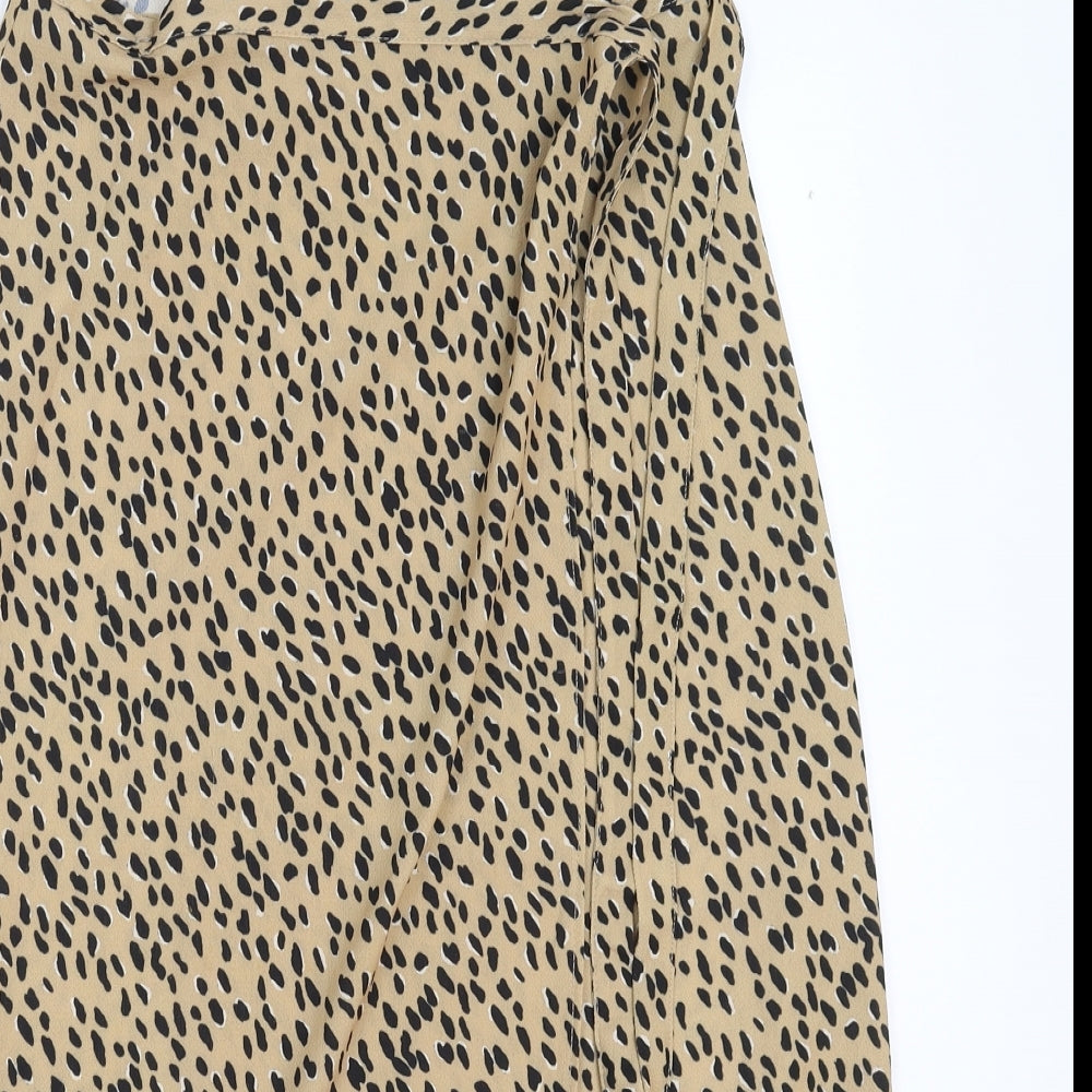 New Look Womens Beige Animal Print  Maxi Skirt Size 8