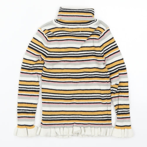 Primark Girls Yellow Striped Knit Pullover Jumper Size 5-6 Years