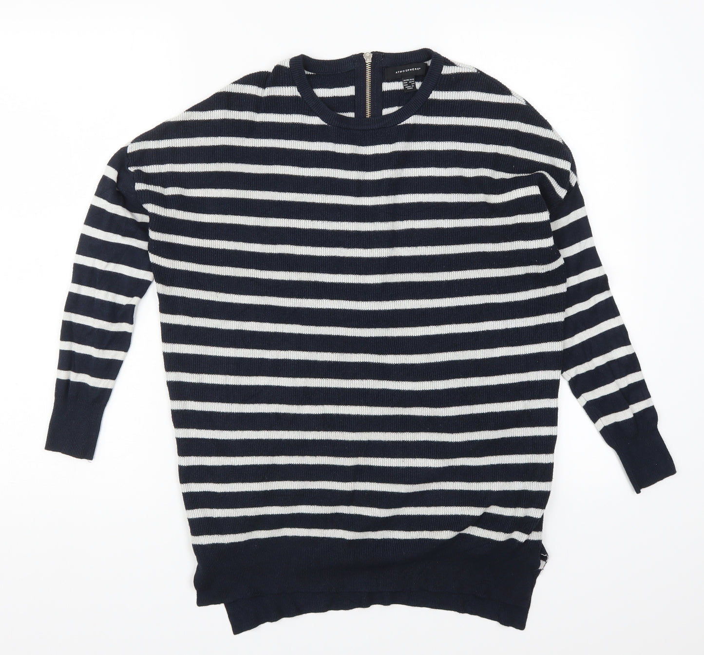 Topshop Womens Blue Striped Knit Pullover Jumper Size 10