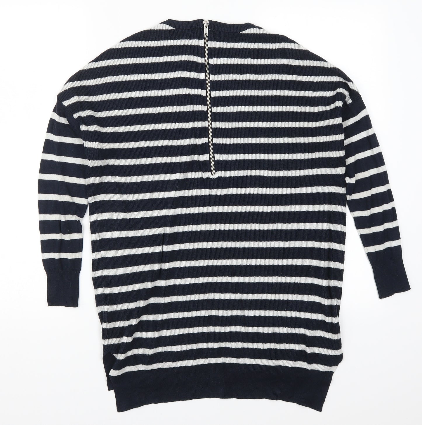 Topshop Womens Blue Striped Knit Pullover Jumper Size 10