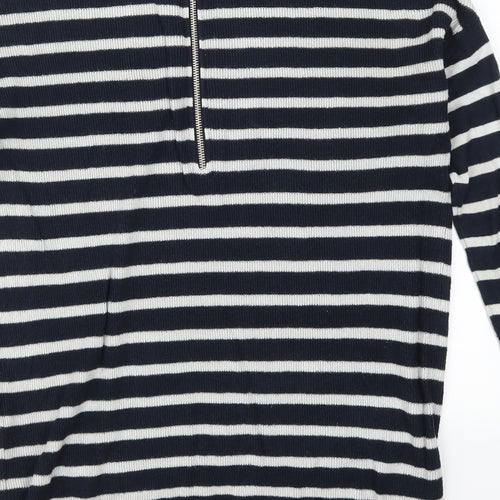 Topshop Womens Blue Striped Knit Pullover Jumper Size 10