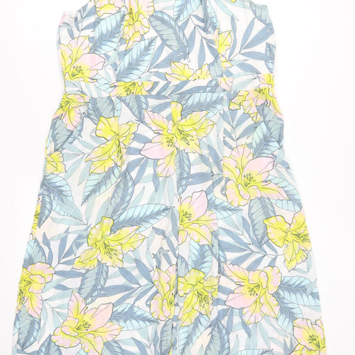 New Look Womens Blue Floral  Jumpsuit One-Piece Size 18 L17 in