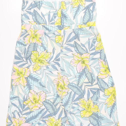 New Look Womens Blue Floral  Jumpsuit One-Piece Size 18 L17 in