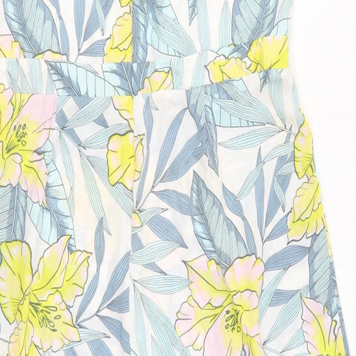 New Look Womens Blue Floral  Jumpsuit One-Piece Size 18 L17 in