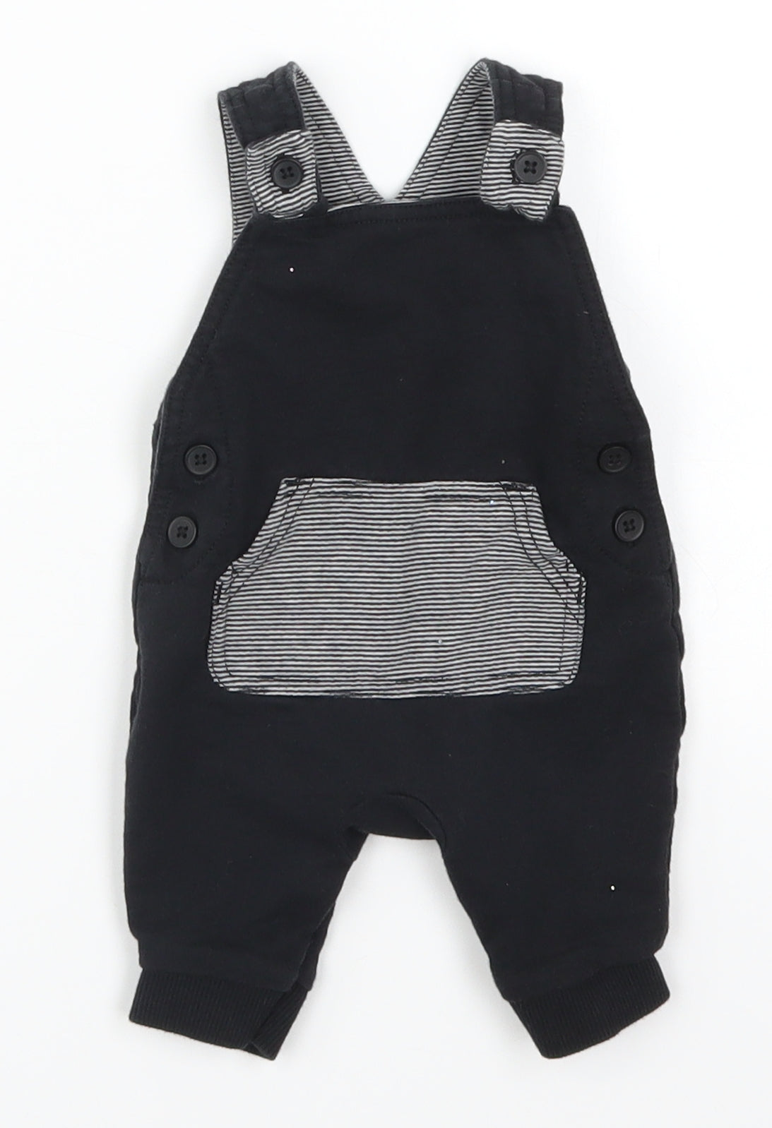 George Boys Black Striped  Romper One-Piece Size Newborn