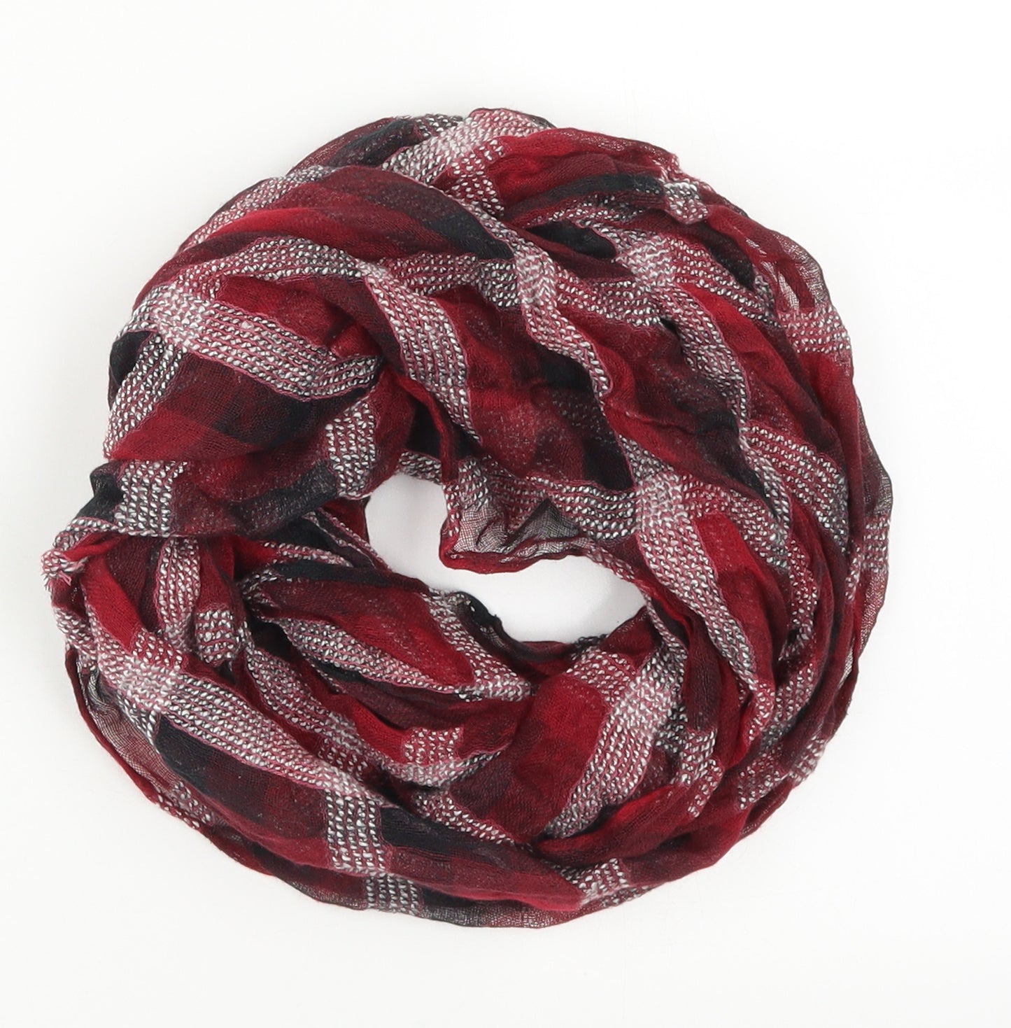 Peacocks Womens Red Check   Scarf
