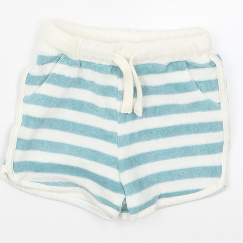 Marks and Spencer Baby Blue Striped  Cropped Trousers Size 3-6 Months