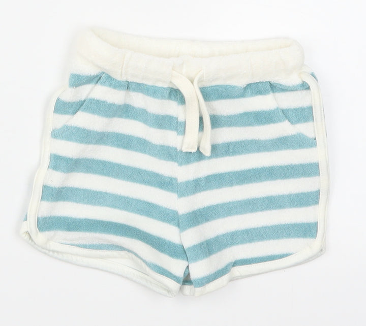 Marks and Spencer Baby Blue Striped  Cropped Trousers Size 3-6 Months