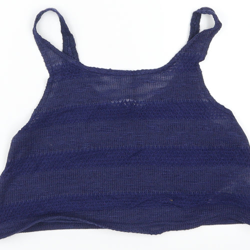 New Look Girls Blue Striped  Cropped Tank Size 9 Years