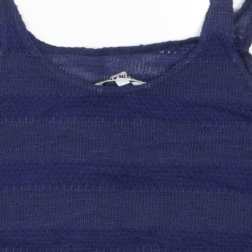 New Look Girls Blue Striped  Cropped Tank Size 9 Years