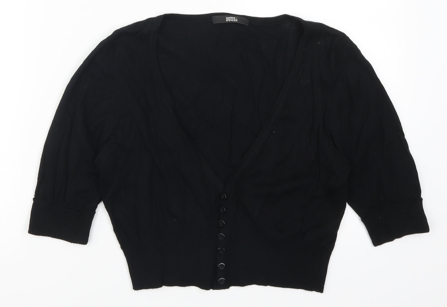 Marks and Spencer Womens Black   Cardigan Jumper Size 12