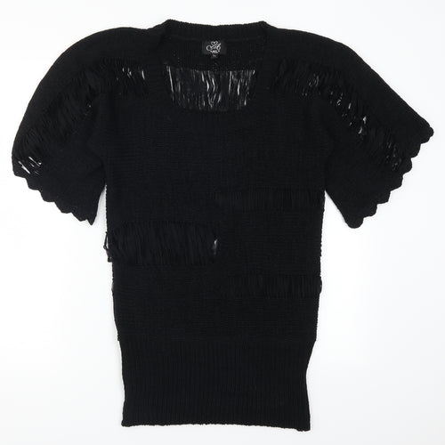 Amy's Paris Womens Black  Knit Pullover Jumper Size S