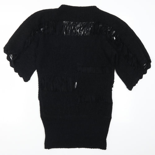 Amy's Paris Womens Black  Knit Pullover Jumper Size S