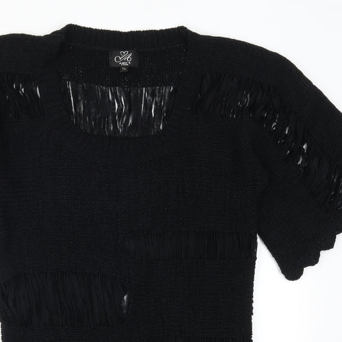 Amy's Paris Womens Black  Knit Pullover Jumper Size S