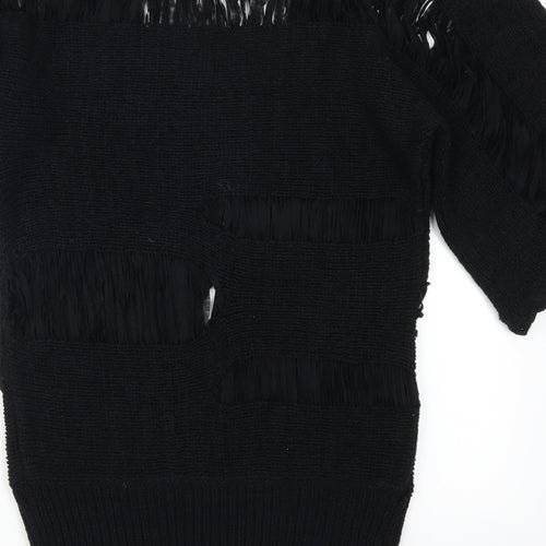 Amy's Paris Womens Black  Knit Pullover Jumper Size S