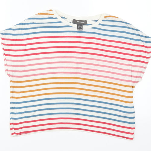 Primark Womens Multicoloured Striped  Basic T-Shirt Size 10