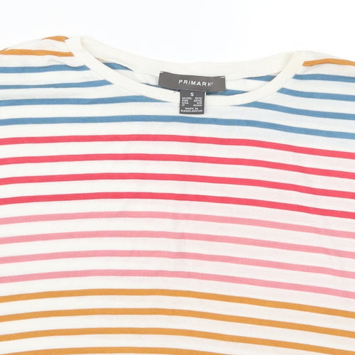 Primark Womens Multicoloured Striped  Basic T-Shirt Size 10
