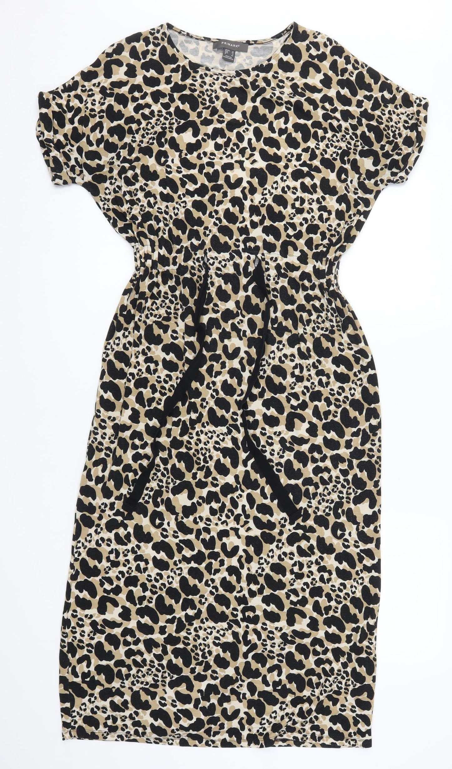 Primark Womens Brown Animal Print  T-Shirt Dress  Size 10