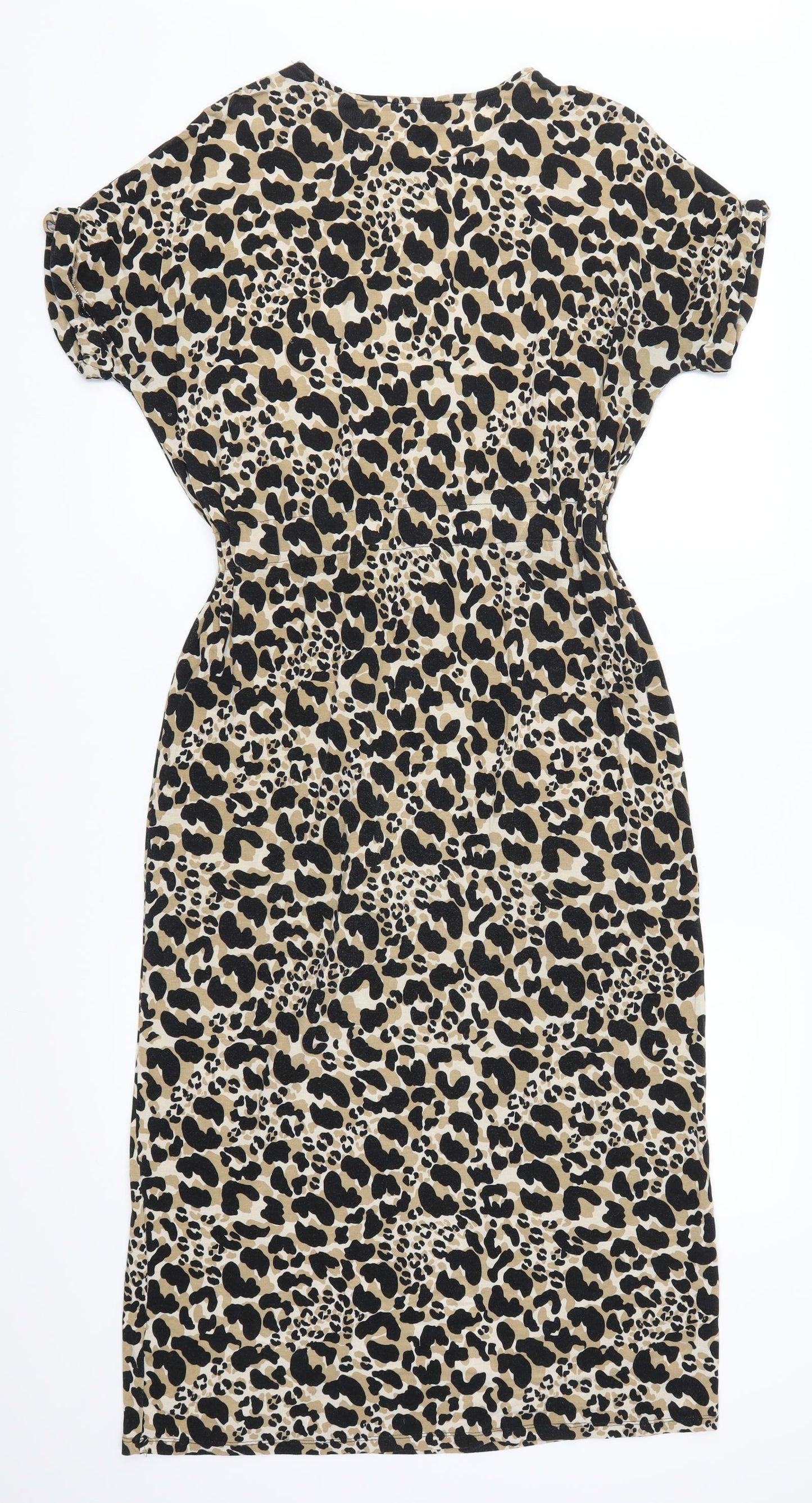 Primark Womens Brown Animal Print  T-Shirt Dress  Size 10