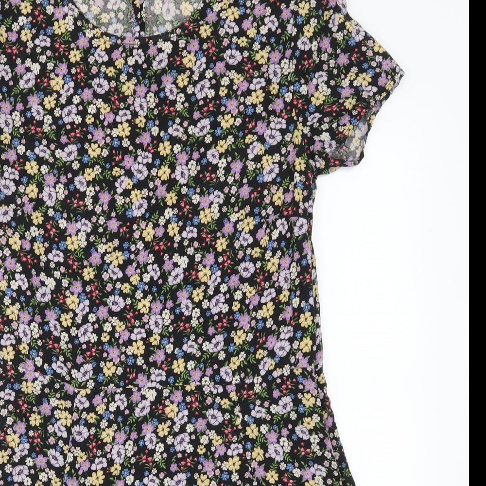 H&M Womens Purple Floral  A-Line  Size 10