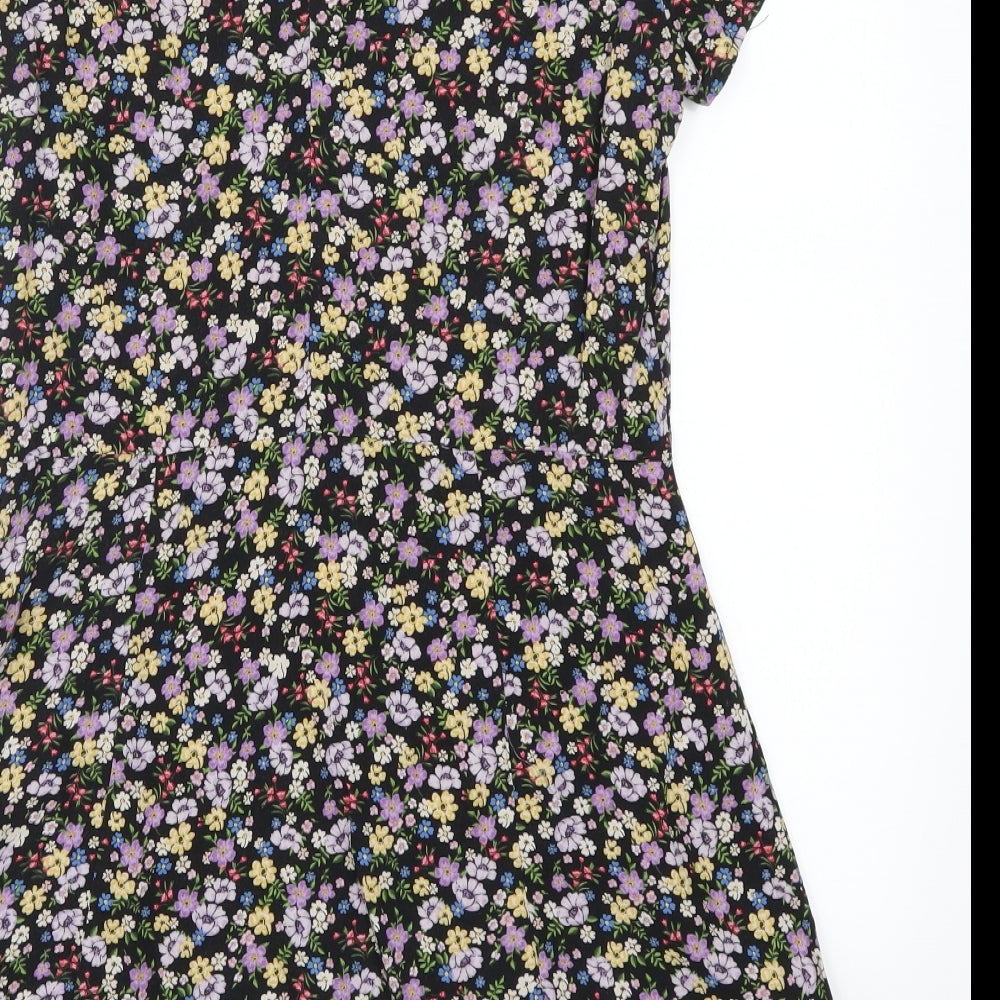 H&M Womens Purple Floral  A-Line  Size 10