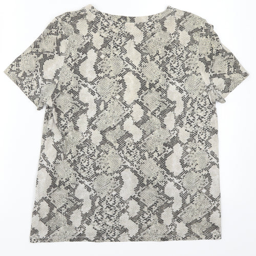 H&M Womens Beige Animal Print  Basic T-Shirt Size S