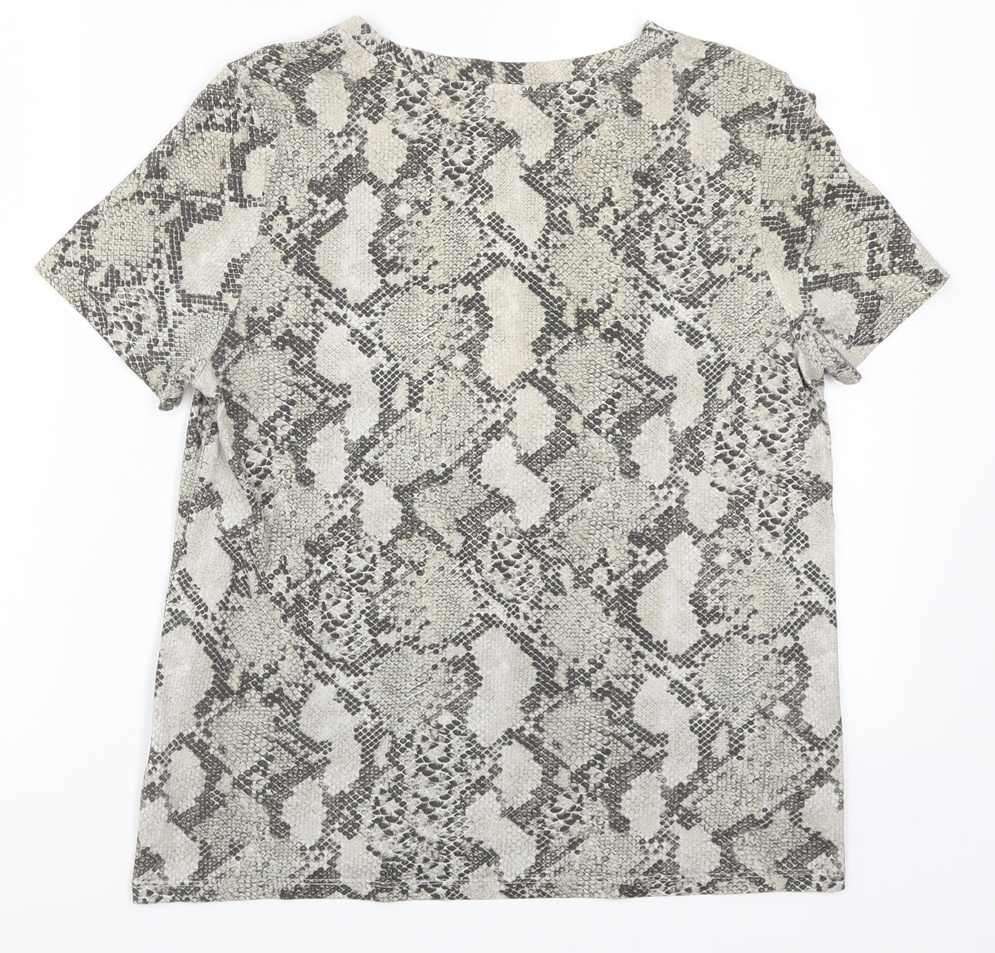H&M Womens Beige Animal Print  Basic T-Shirt Size S