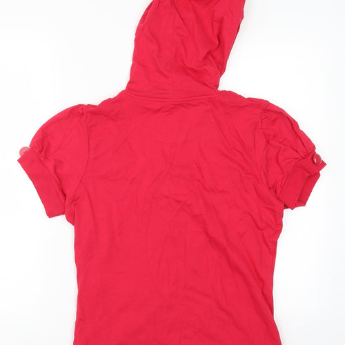 Evie Womens Pink   Full Zip Hoodie Size 14