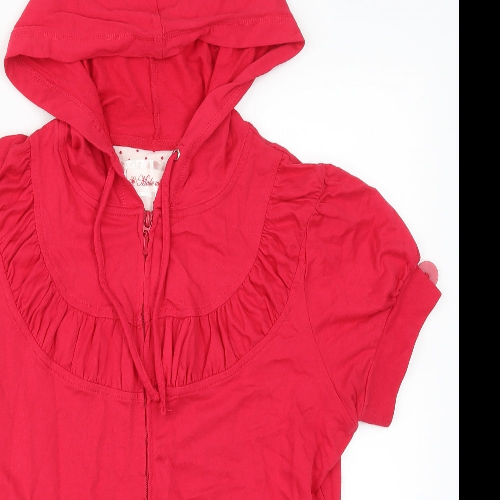 Evie Womens Pink   Full Zip Hoodie Size 14