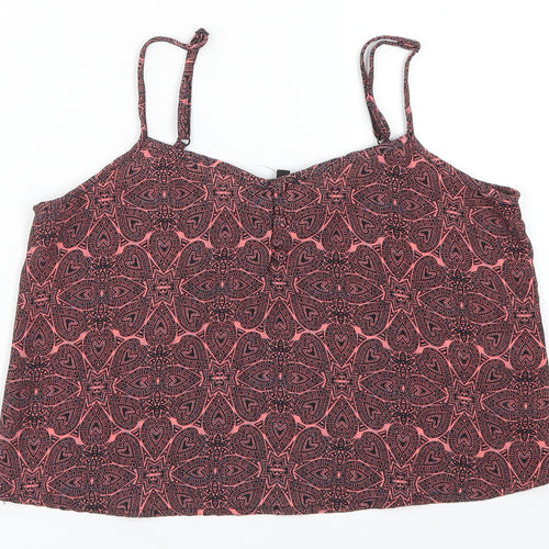 New Look Girls Pink Geometric  Cropped Tank Size 13 Years