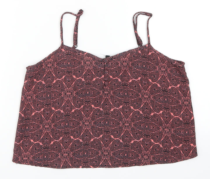 New Look Girls Pink Geometric Cropped Tank Size 13 Years