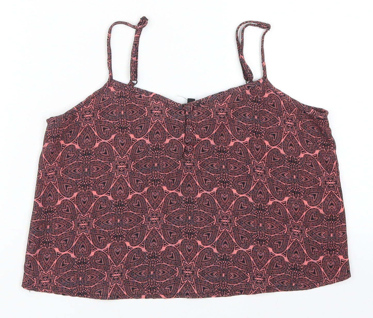 New Look Girls Pink Geometric  Cropped Tank Size 13 Years