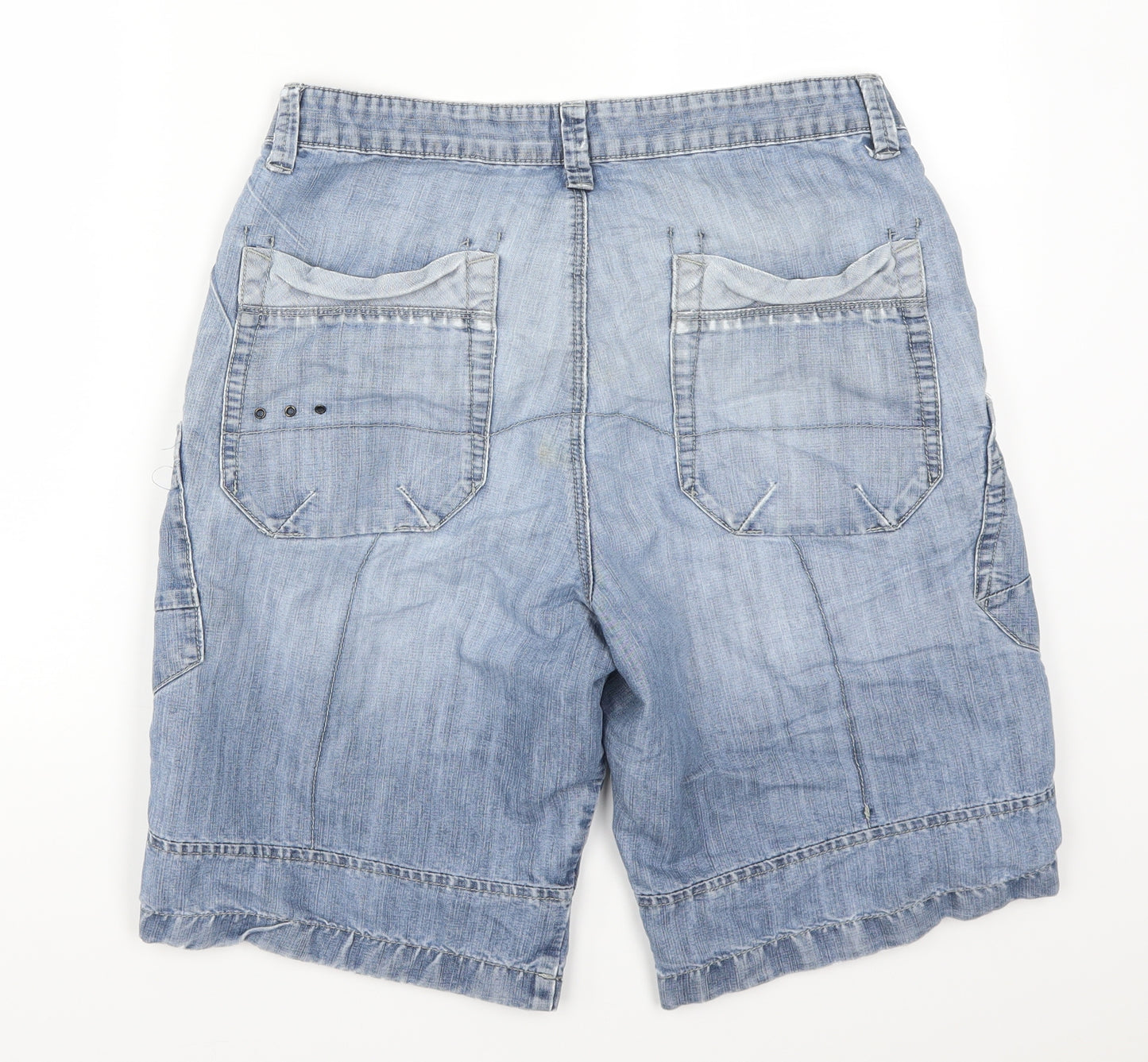 F&F Mens Blue  Denim Cargo Shorts Size 32