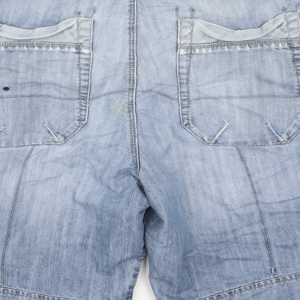 F&F Mens Blue  Denim Cargo Shorts Size 32