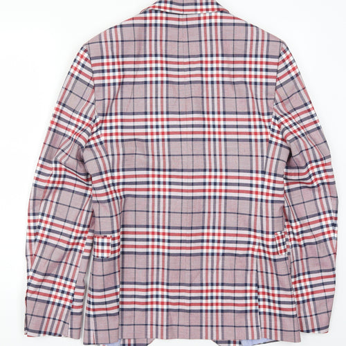 Zara Man Mens Red Check  Jacket Suit Jacket Size 38