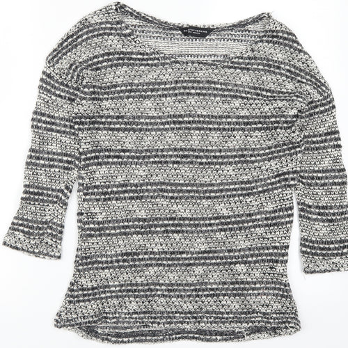 Dorothy Perkins Womens Grey Striped  Pullover Jumper Size 16