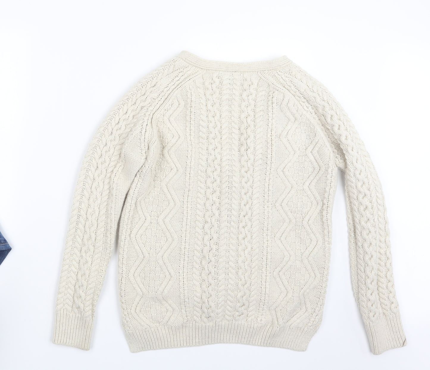 Topshop Womens White  Knit Cardigan Jumper Size 8
