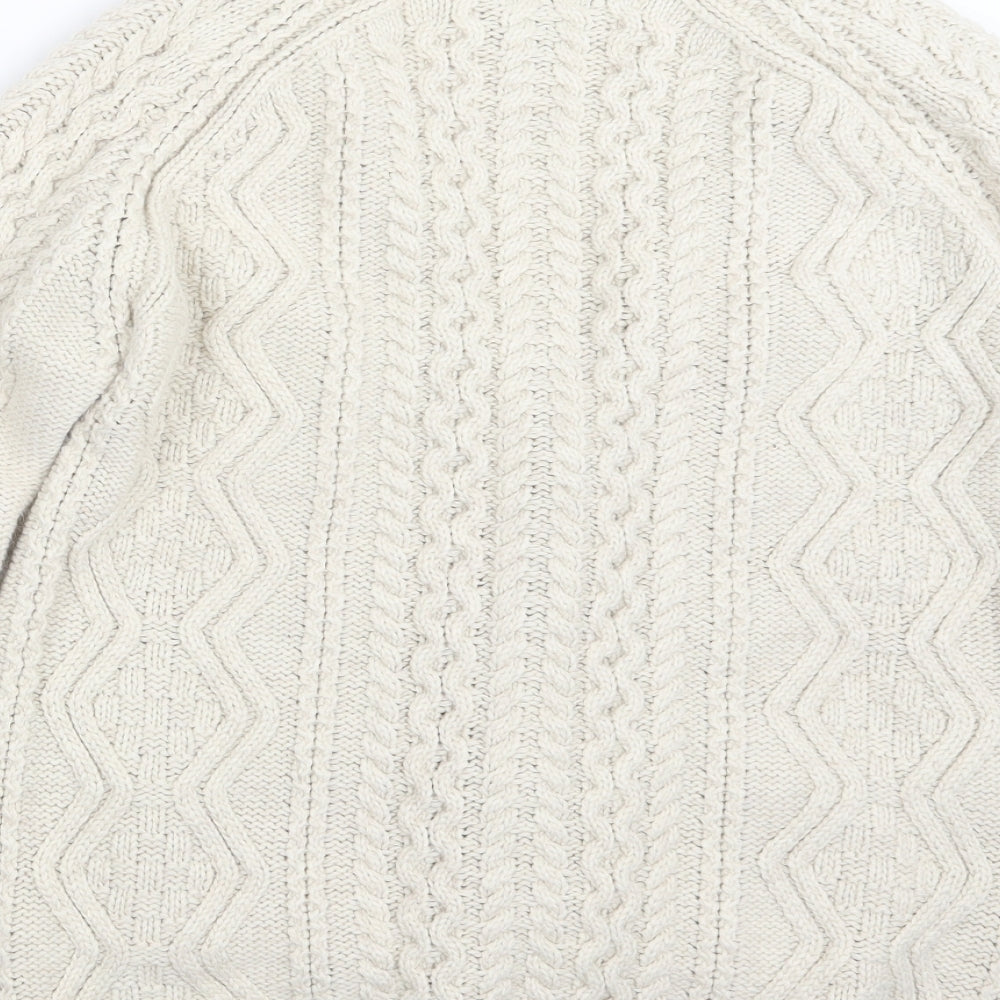 Topshop Womens White  Knit Cardigan Jumper Size 8