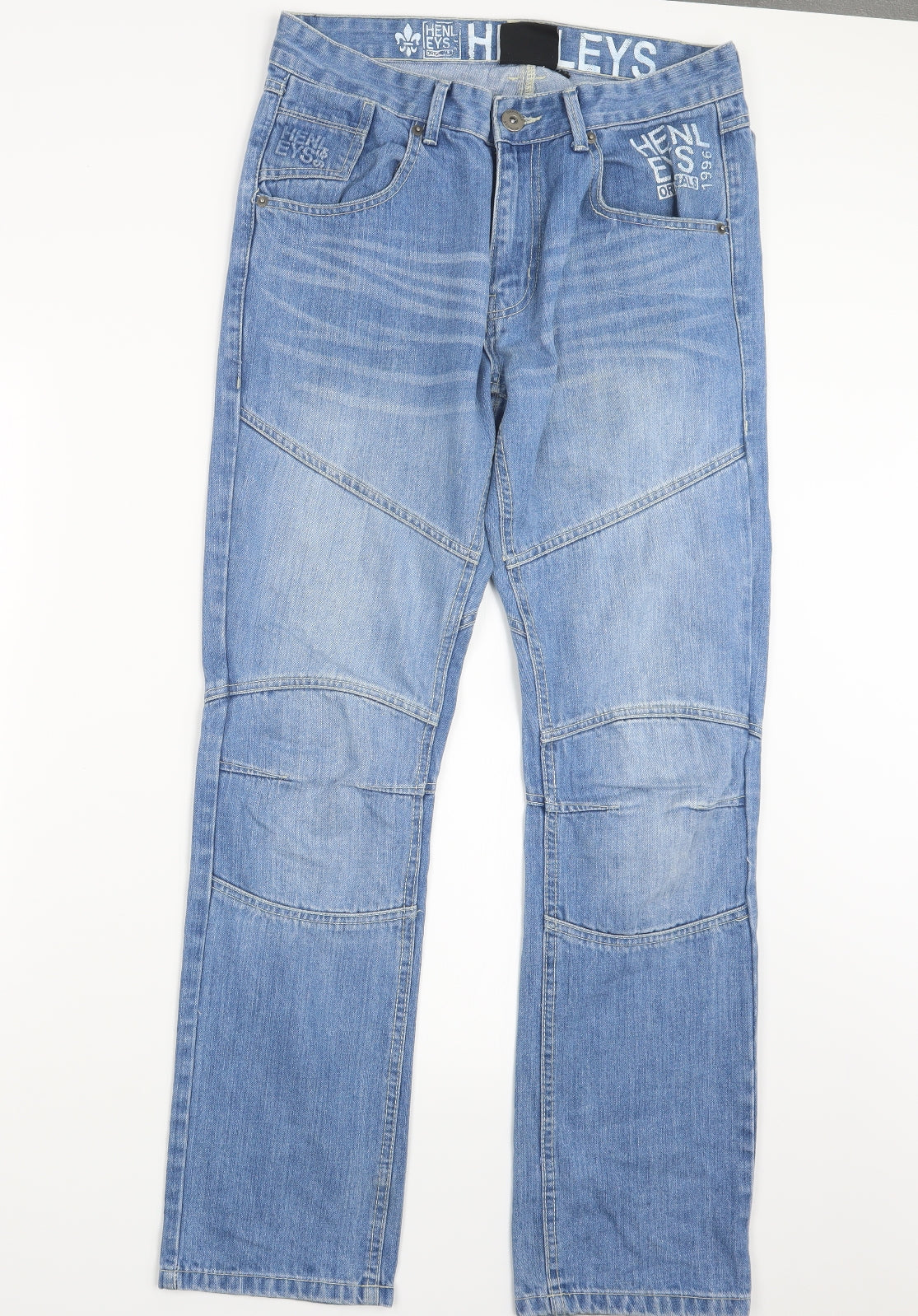 Henleys Mens Blue  Denim Straight Jeans Size 32 in L30 in