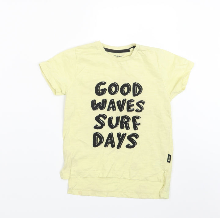 Primark Boys Yellow   Basic T-Shirt Size 5-6 Years