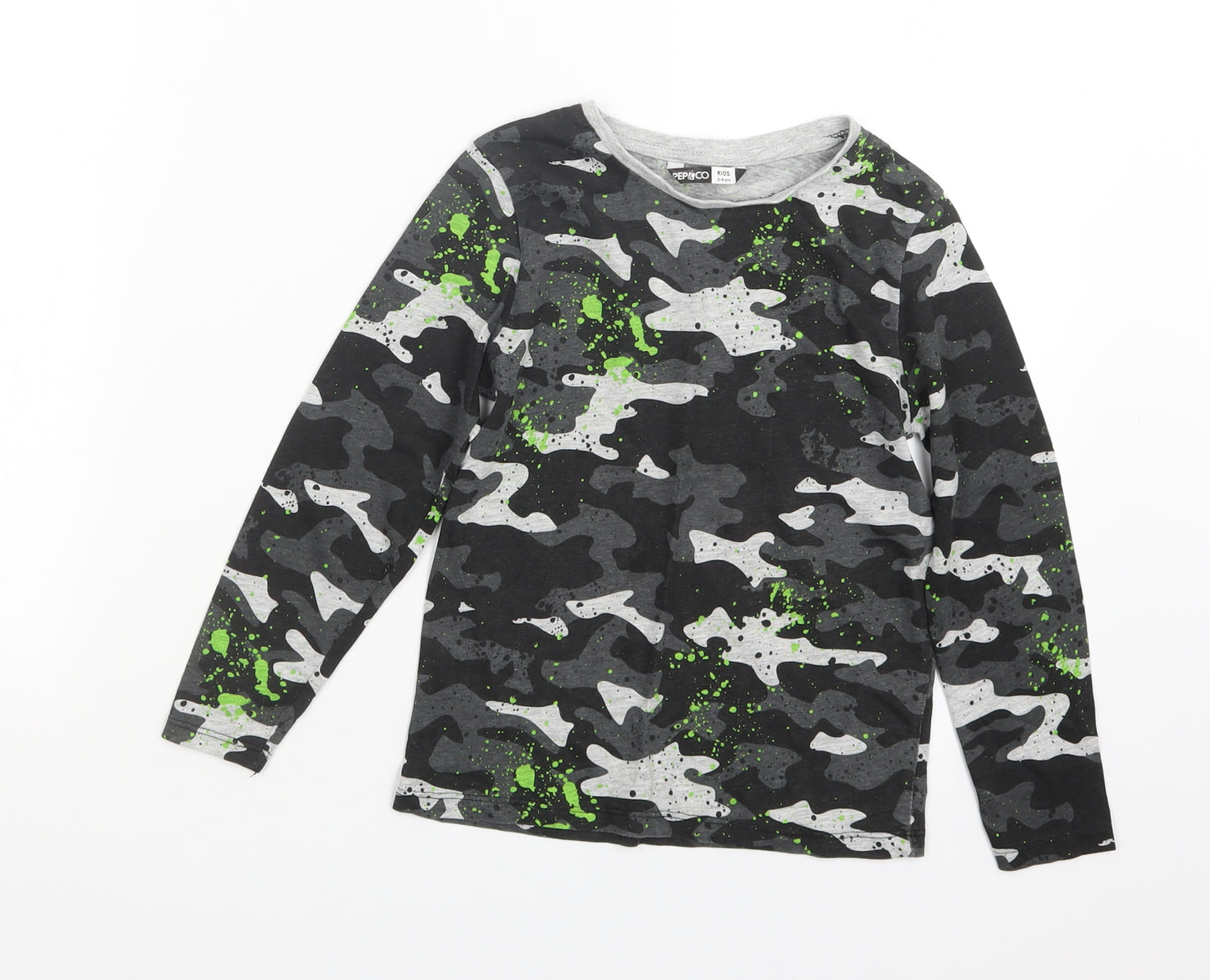 Pep&Co Boys Grey Camouflage  Basic T-Shirt Size 5-6 Years