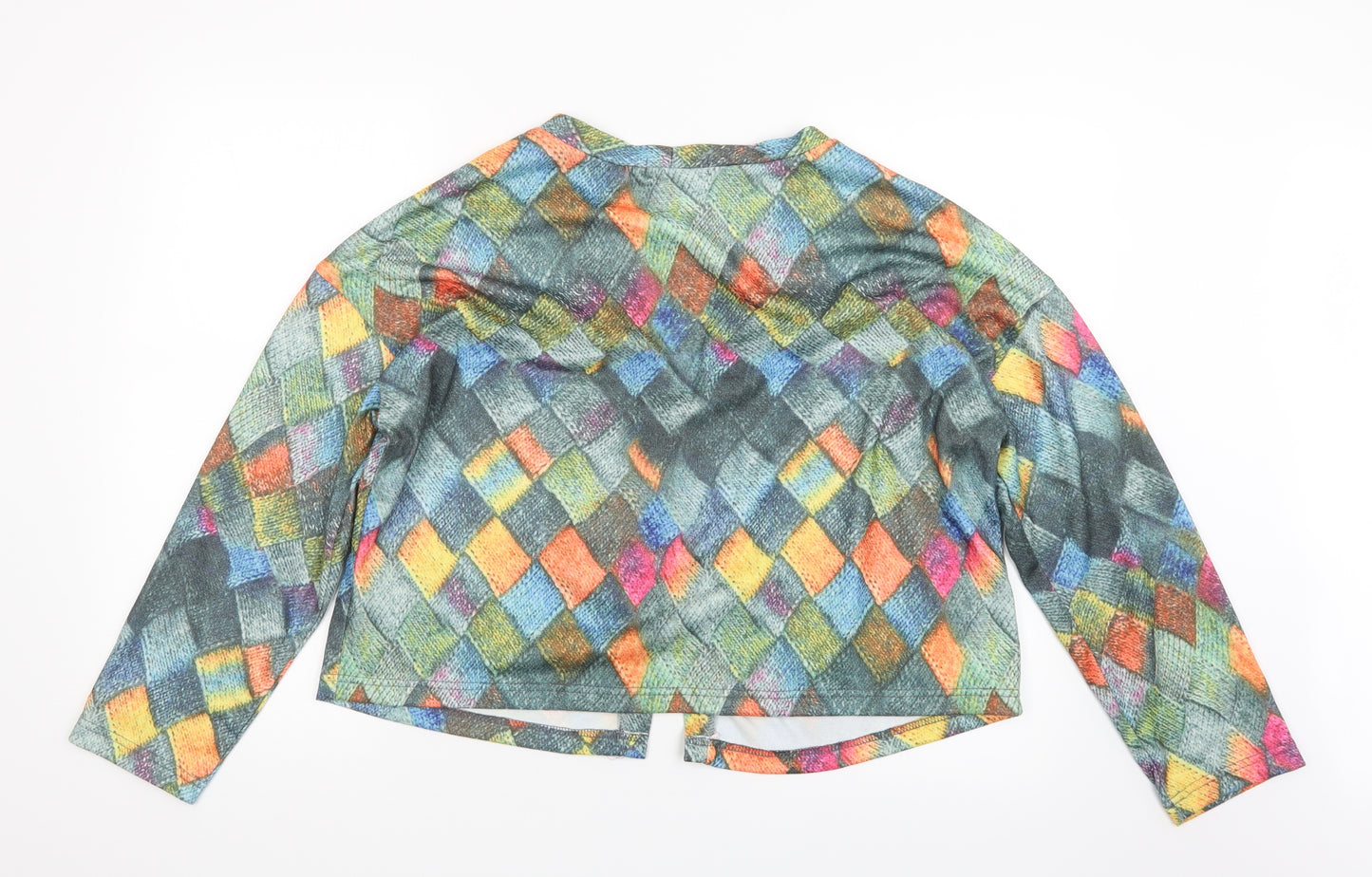 MissLook Womens Green Geometric  Cardigan Jumper Size M