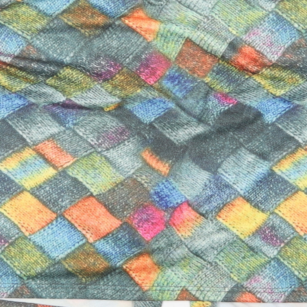 MissLook Womens Green Geometric  Cardigan Jumper Size M
