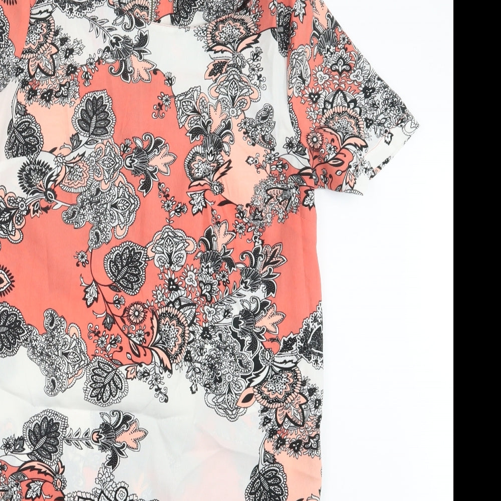 VERO MODA Womens Pink Geometric  Basic T-Shirt Size S