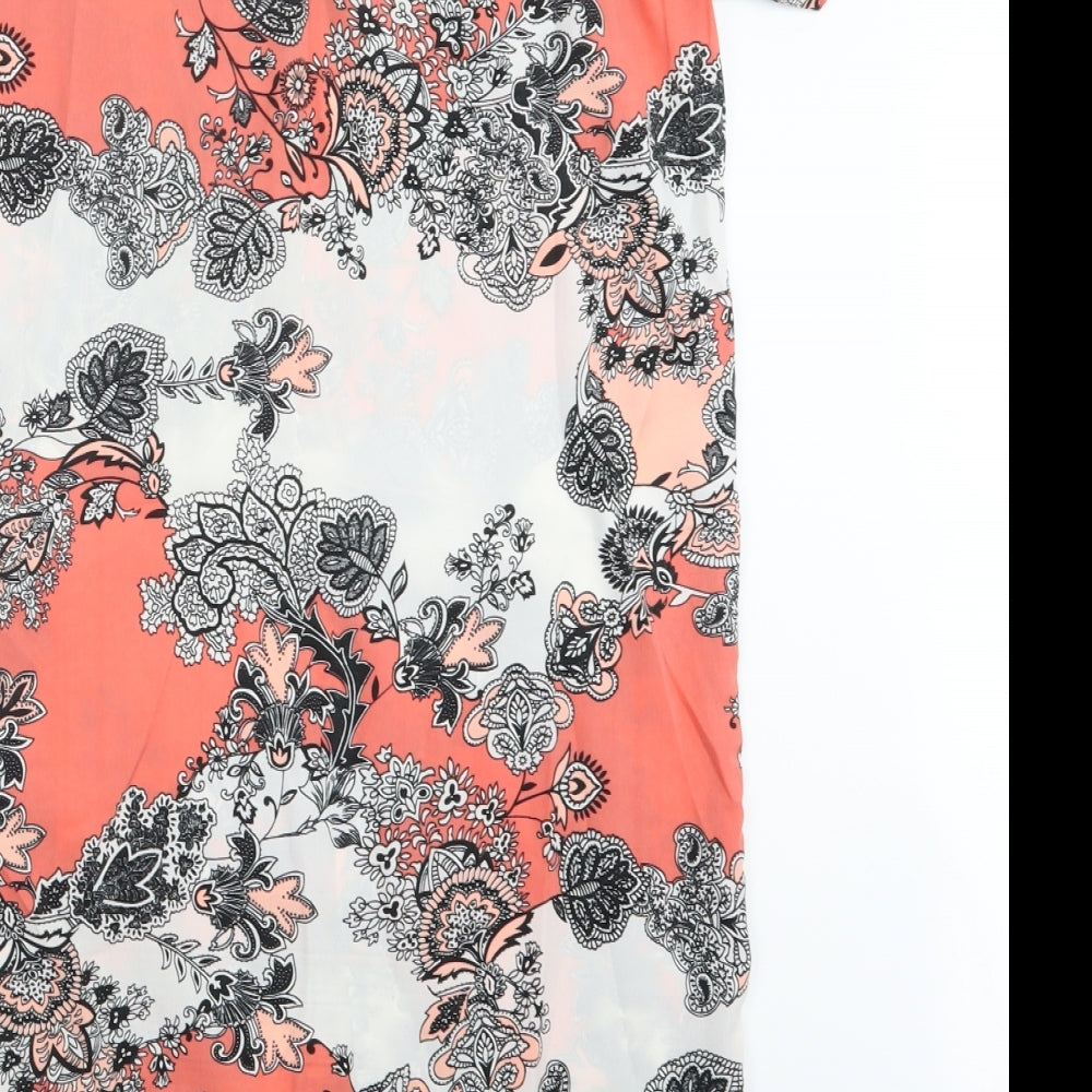 VERO MODA Womens Pink Geometric  Basic T-Shirt Size S