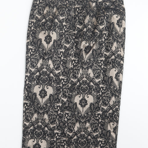 Marks and Spencer Womens Black Geometric  Straight & Pencil Skirt Size 8
