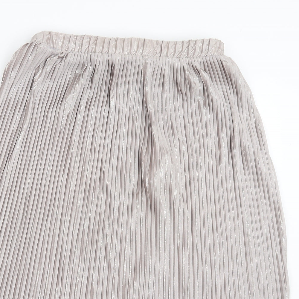 Zara Womens Beige   Pleated Skirt Size M